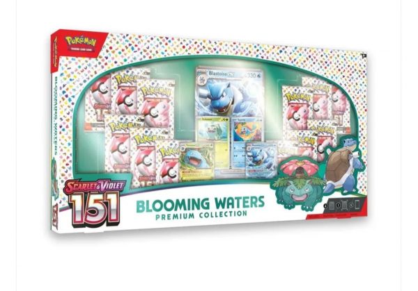Pokemon, 151 Blooming Waters Premium Collection mit leichten Schäden/Dellen an Verpackung,  Englisch