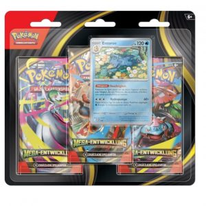 Pokemon, Mega Entwicklung Entoron 3- Pack Blister, Deutsch
